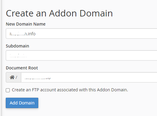 How to Point Cloudflare Registered Domain Name to your Web Hosting / cPanel account 4 image 1 cPanel addon domains page