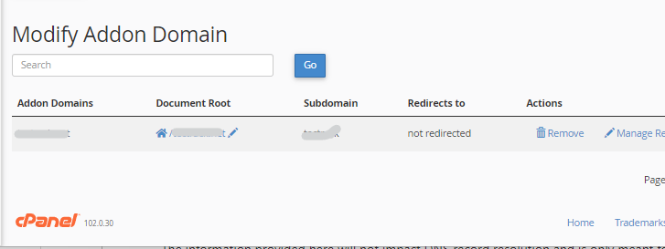 How to Point Cloudflare Registered Domain Name to your Web Hosting / cPanel account 9 image 4 cPanel addon domain page after adding the domain